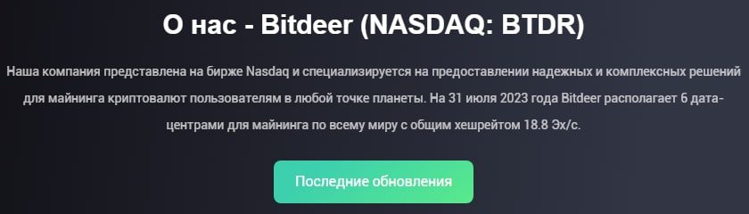 Bitdeer о сайте