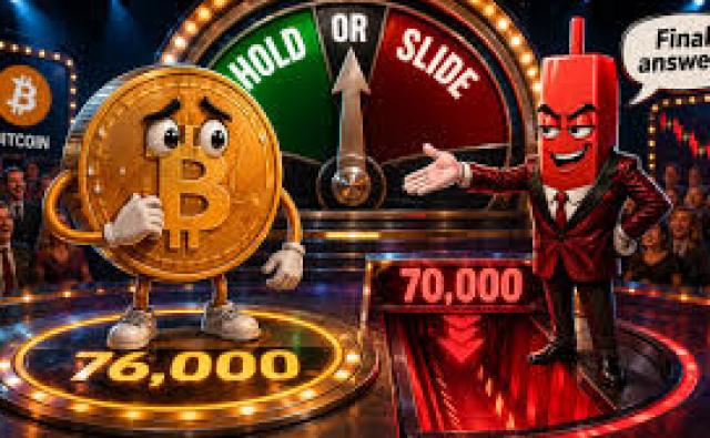 Цена Bitcoin может снизиться к $70 000 на фоне ослабления поддержки $76 000