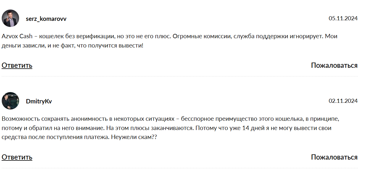 azvox вывод