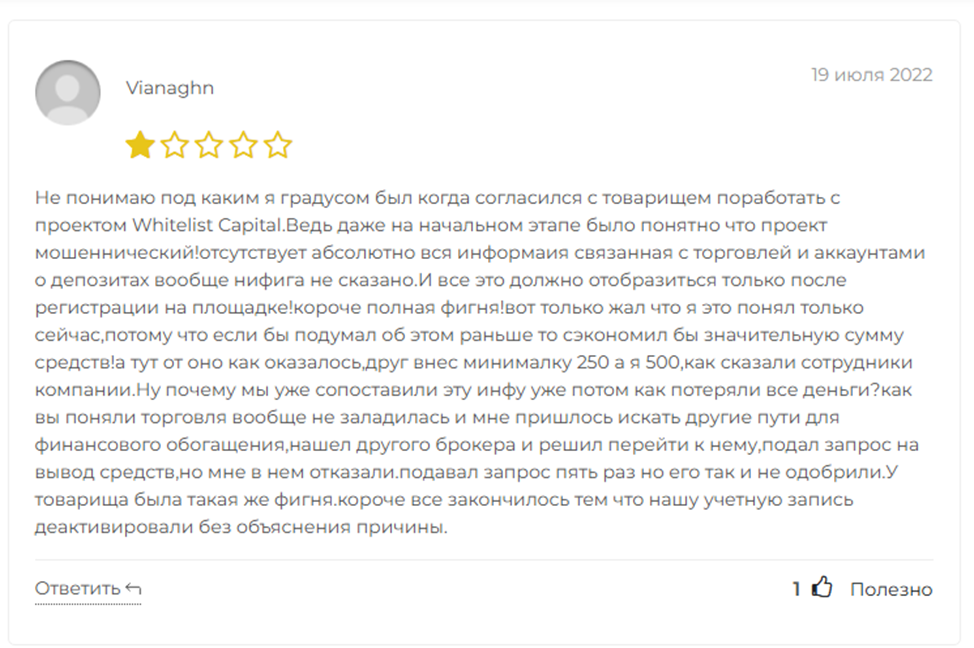 вайтлист капитал