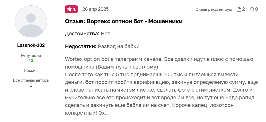 wortex option bot