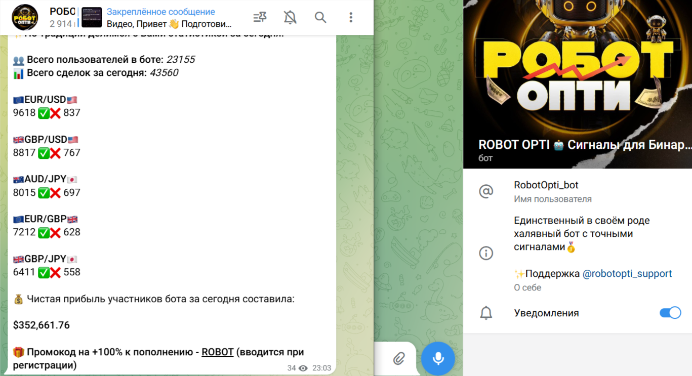 Robot Opti Телеграм