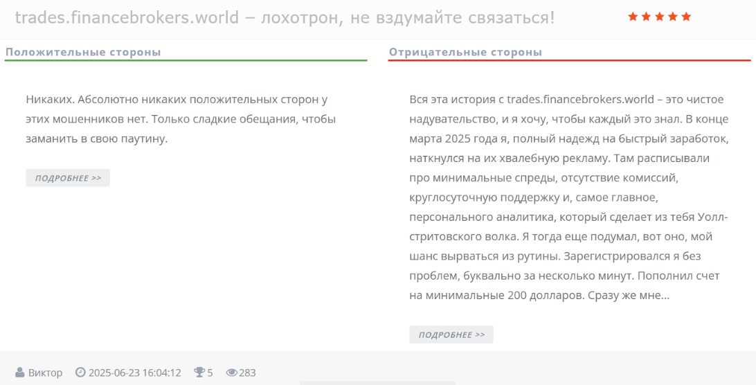 trades finance brokers world отзывы о брокере