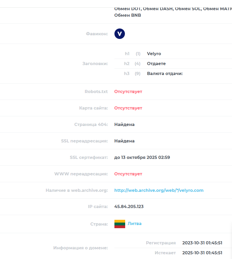 velyro обменник отзывы