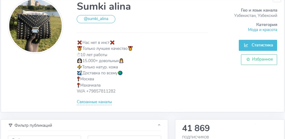 сумки алина телеграмм отзывы