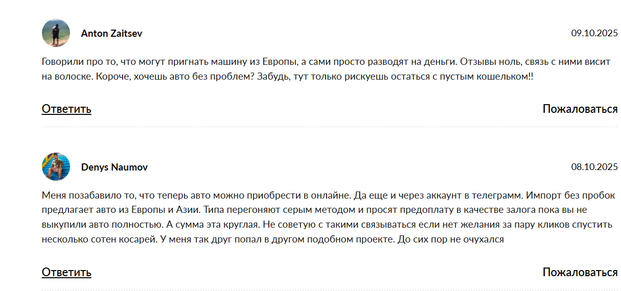 фирма импорт без пробок