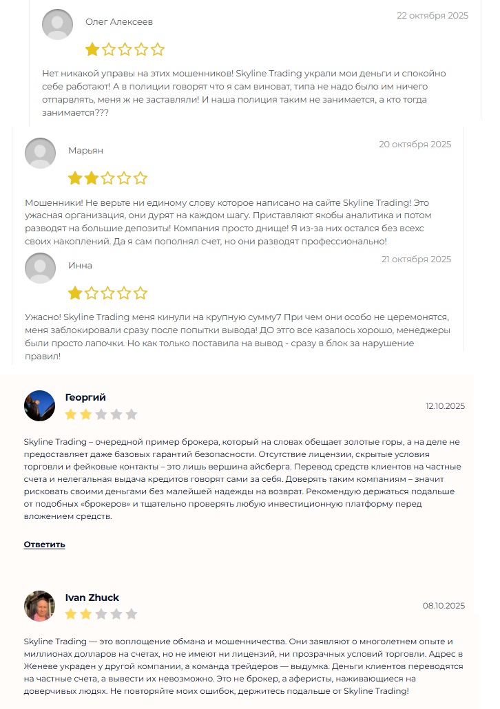 написать отзыв о компании skylinetrading pro