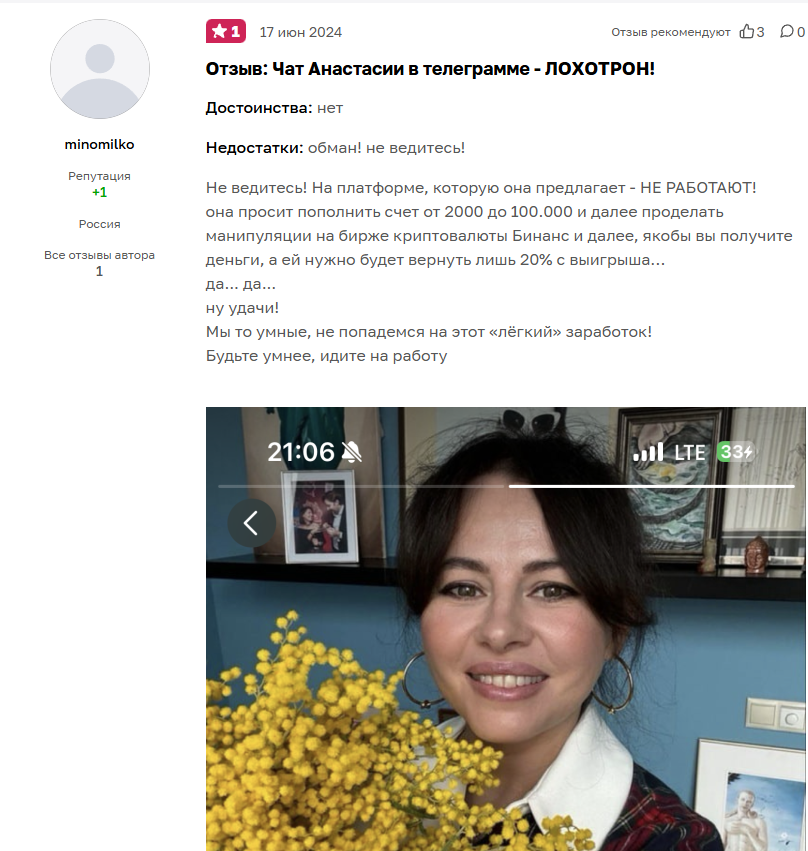 Чат бот Анастасии