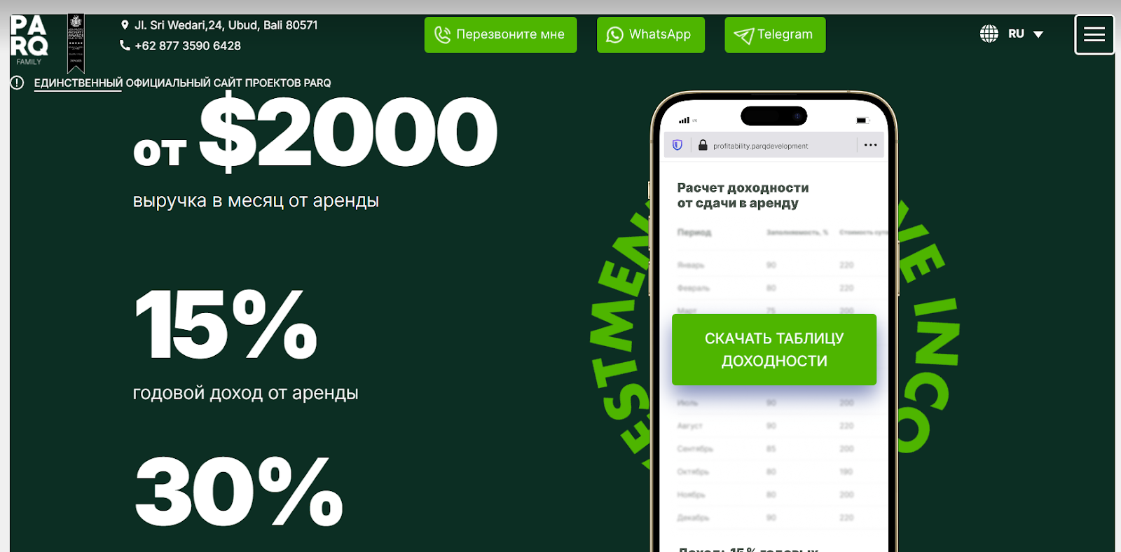 проект PARQ отзывы инвестиции