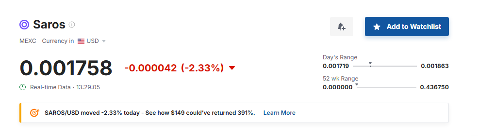 saros криптовалюта обзор