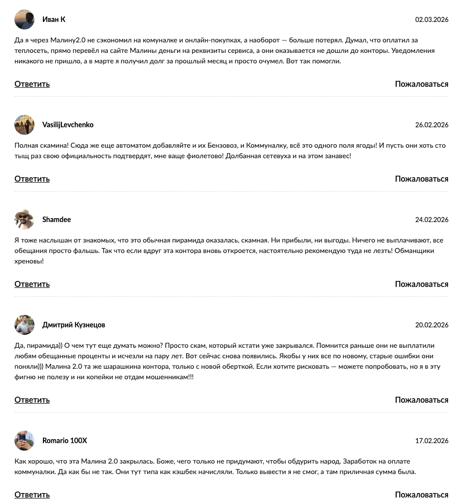 сервис малина 2 0 заработок