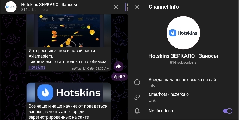 hotskins тг канал
