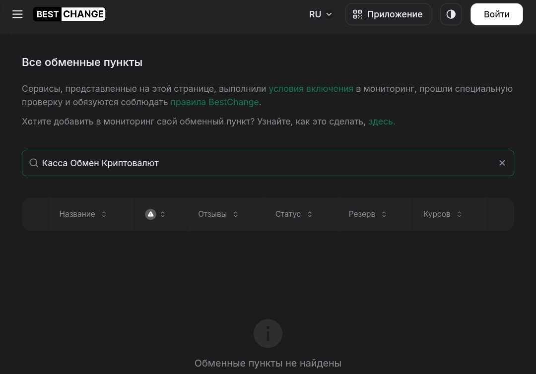 Касса Обмен Криптовалют