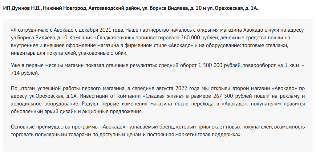 франшиза авокадо магазин у дома