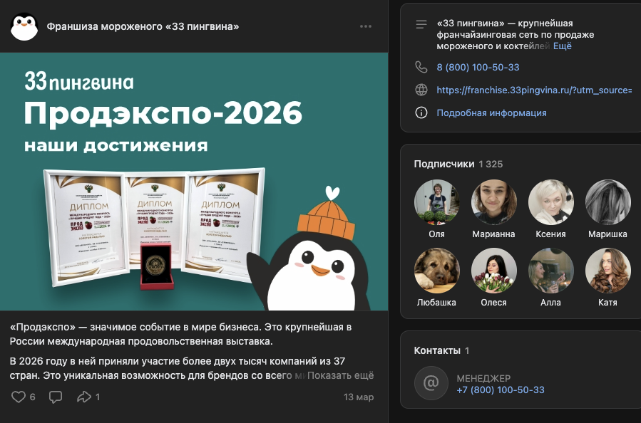франшиза 33 пингвина отзывы предпринимателей