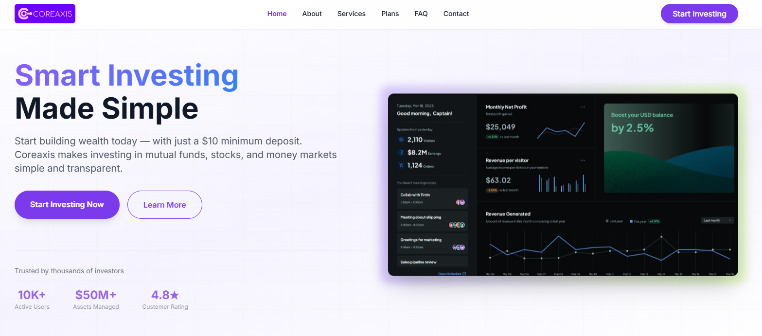 coreaxis биржа отзывы