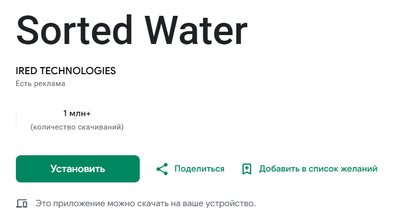 sorted water