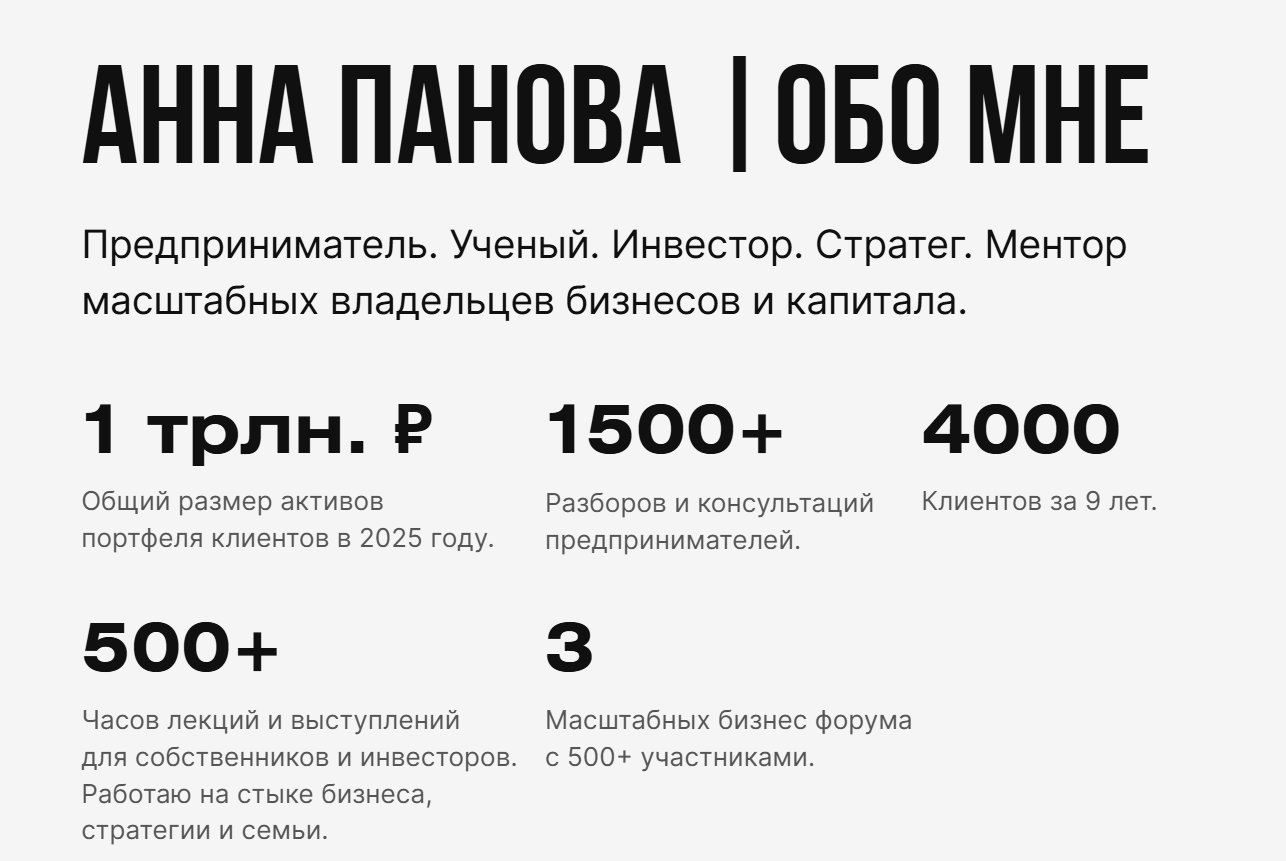 анна панова бизнес тренер