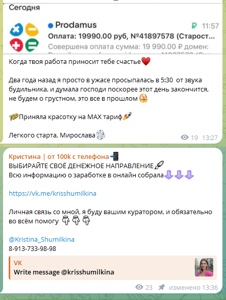 кристина шумилкина заработок с телефона отзывы