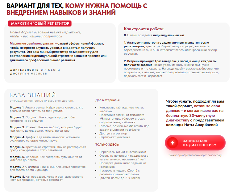 ната анарбаева маркетолог