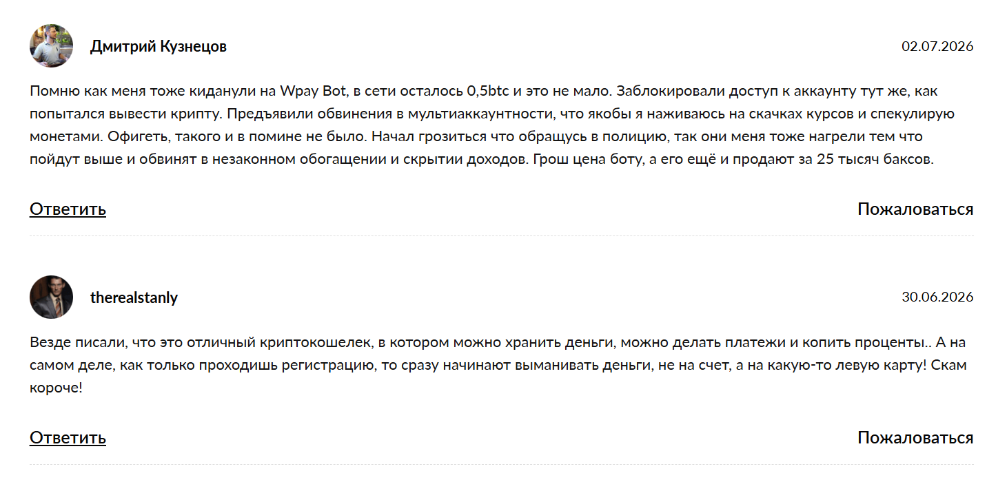 wpay bot отзывы