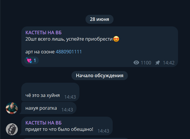 тг канал кастеты на wb отзывы
