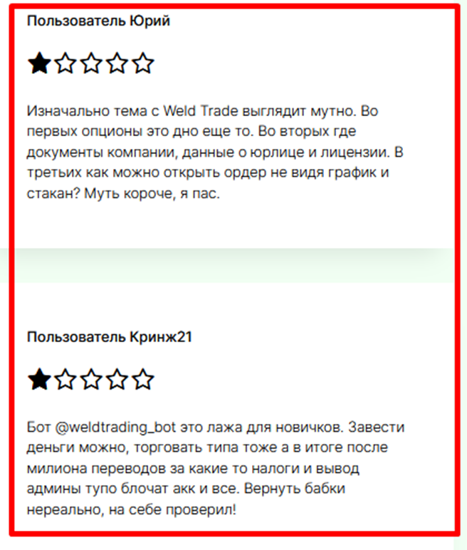 weld trade бот телеграм отзывы