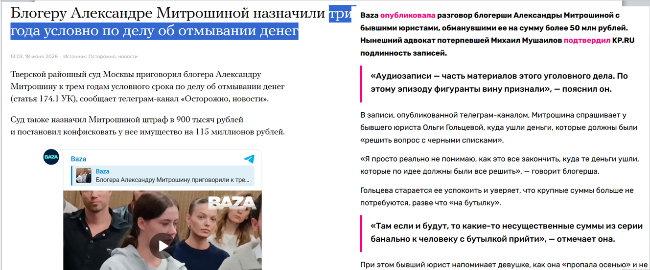 блогерша саша митрошина