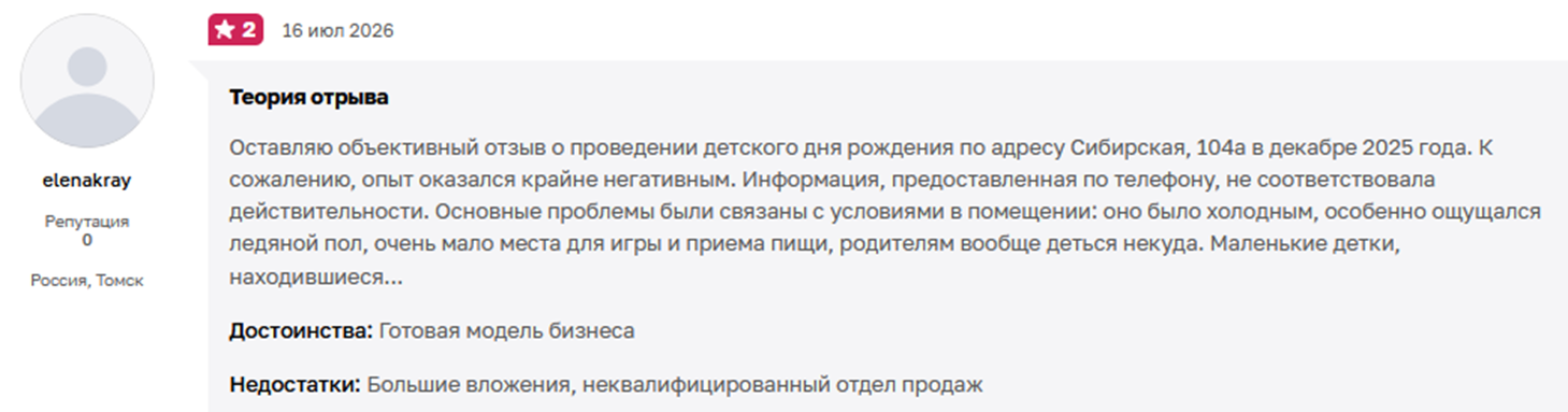 теория отрыва отзывы