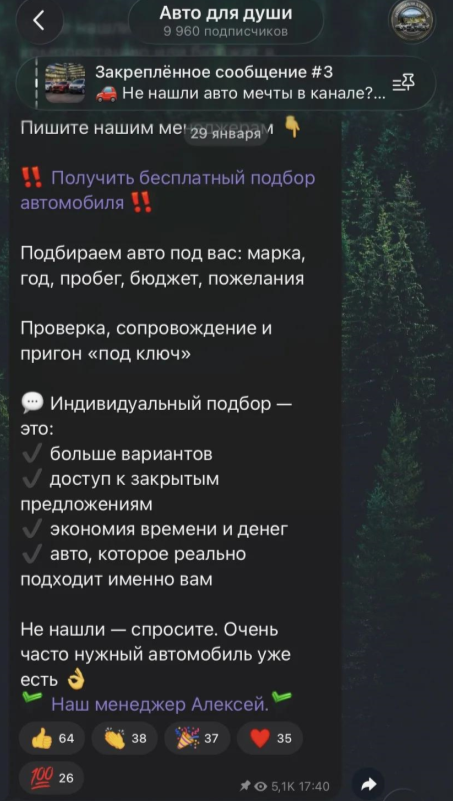 авто для души телеграмм канал отзывы