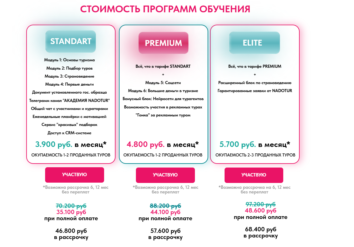nadotur отзывы об обучении на турагента