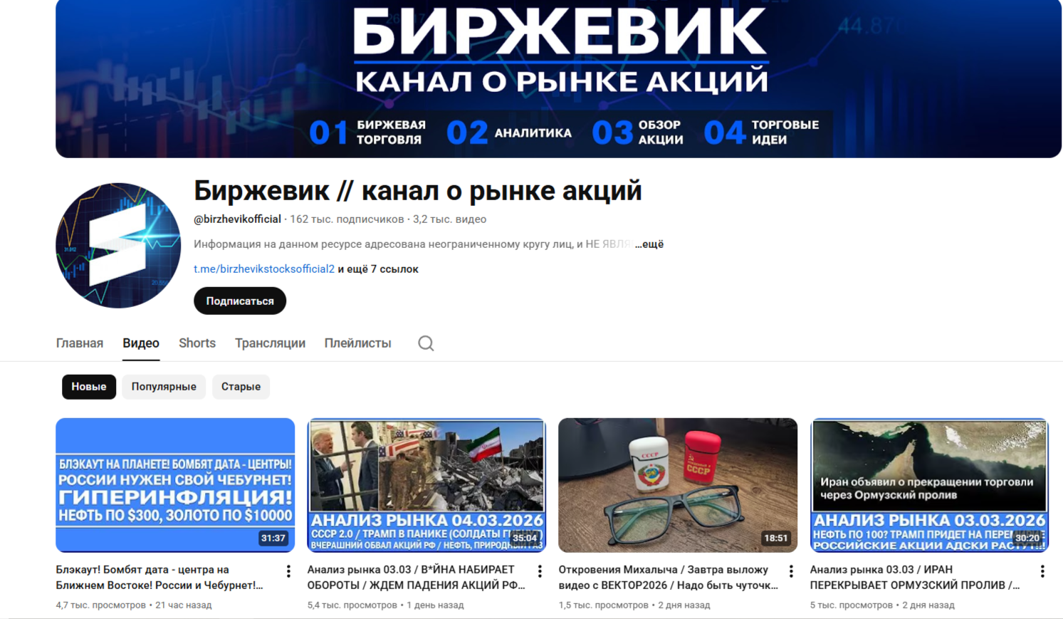 Биржевик Акции