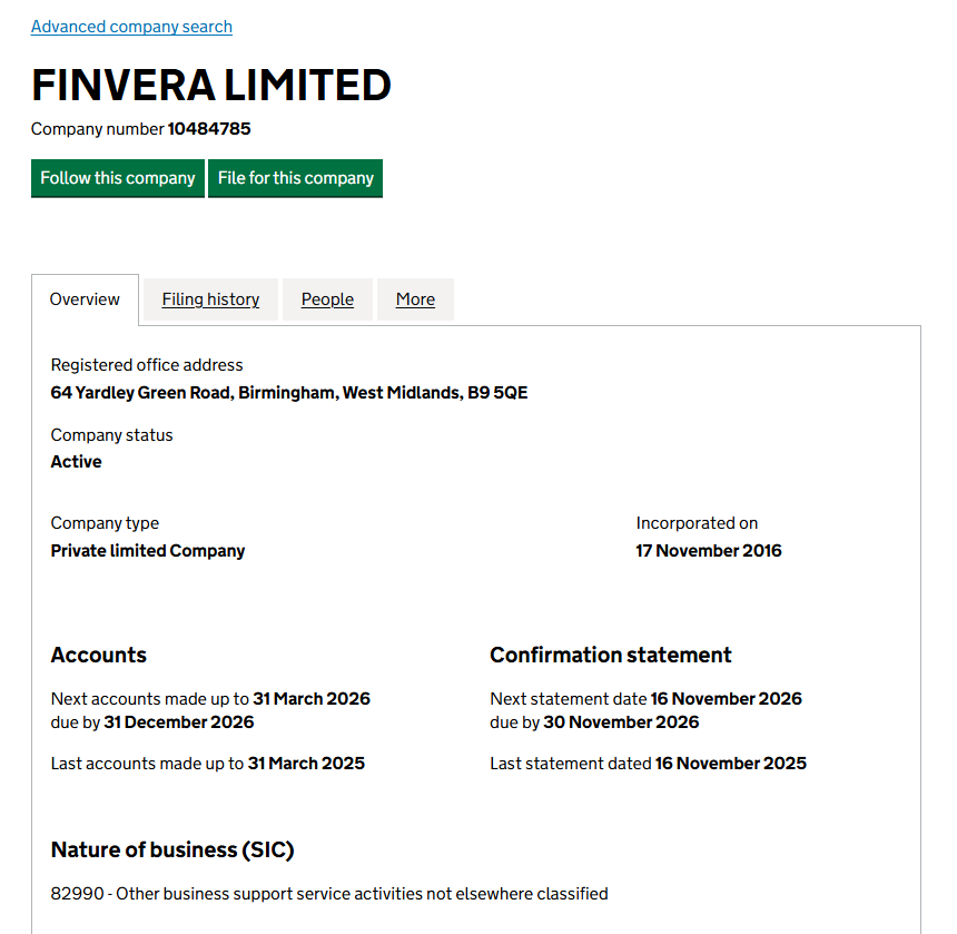 finvera ltd com отзывы