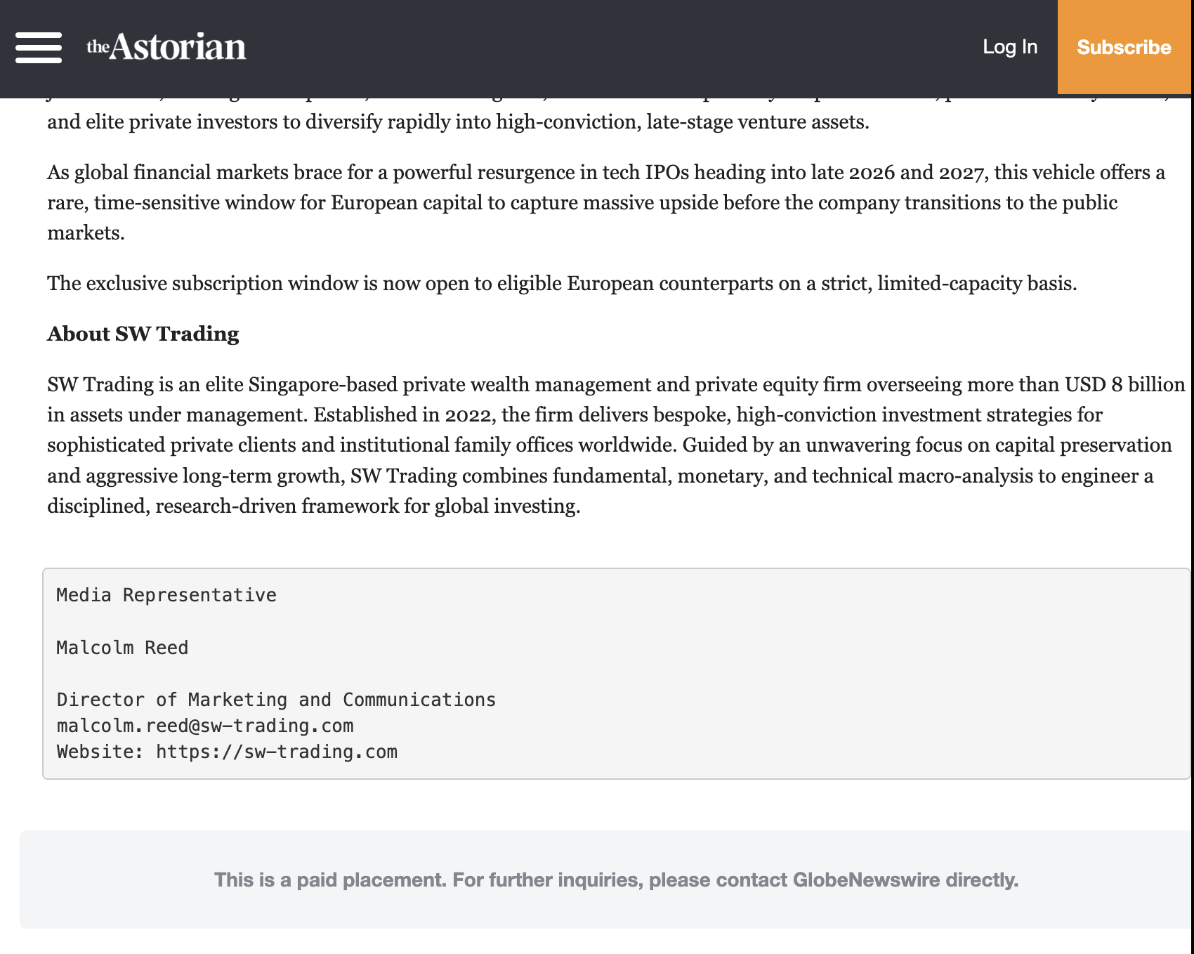 sw trading