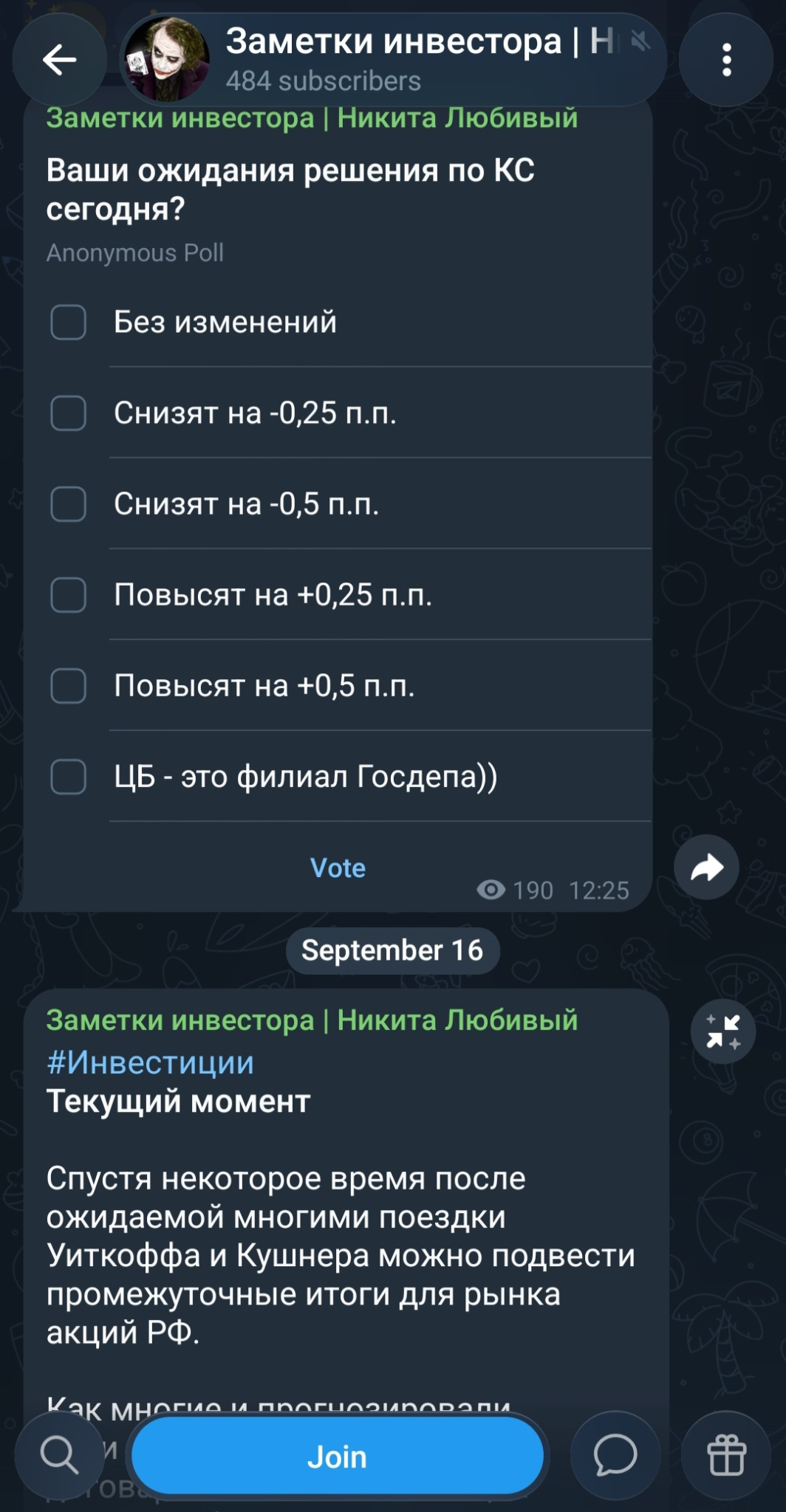 Заметки инвестора Никита Любивый