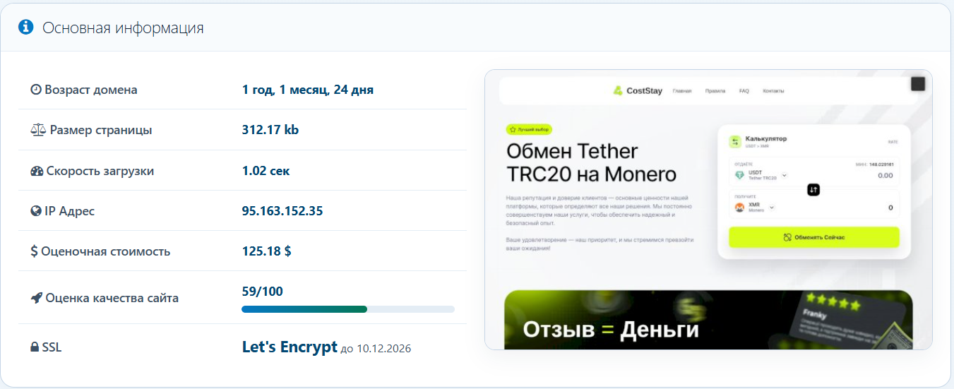 coststay com отзывы