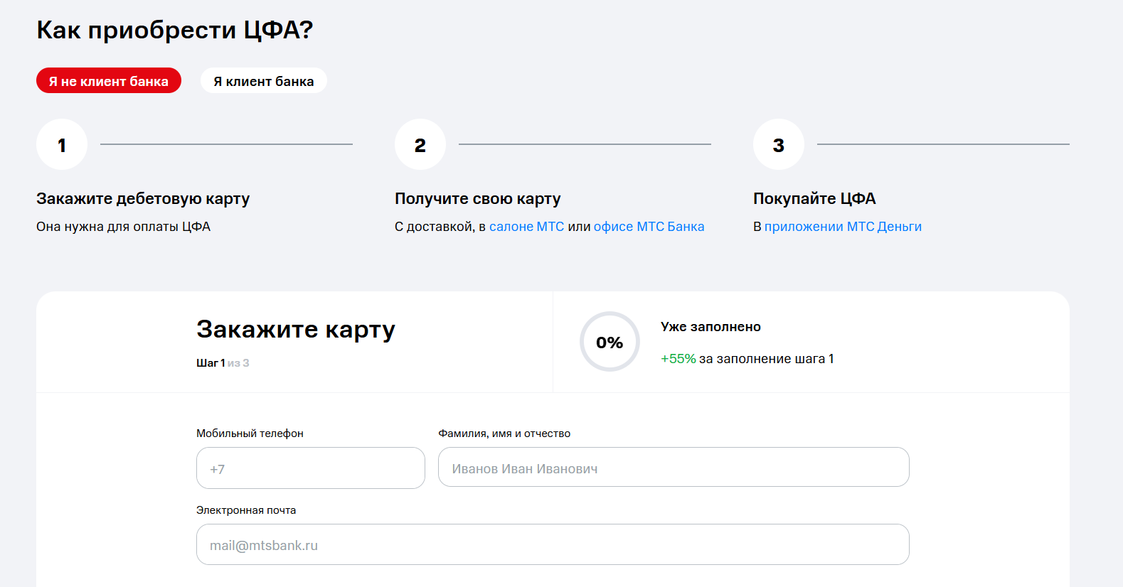цфа мтс банк