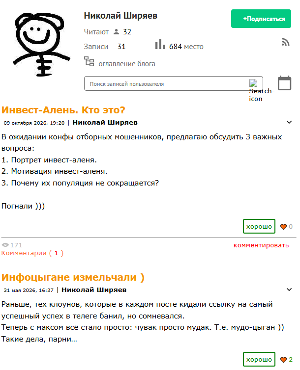 инвестор ширяев николай викторович отзывы