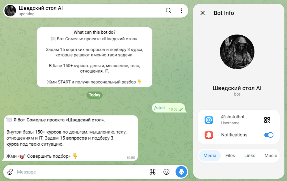 Шведский стол AI