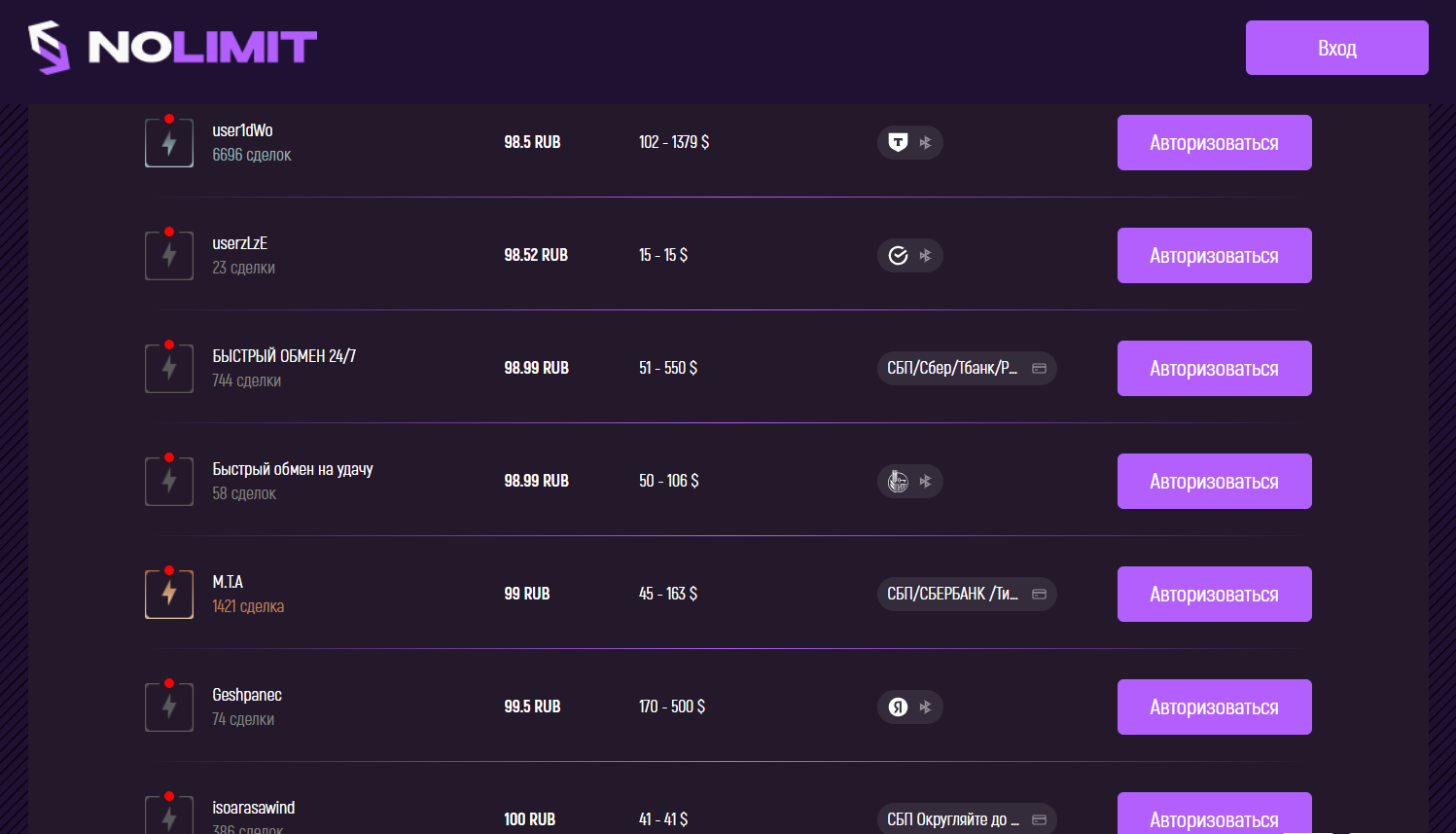 nolimit обменник